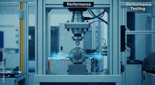 Automated Industrial Machine Performing Performance Testing on a Component.