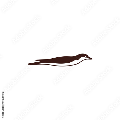A sleek, minimalist vector icon showcasing a graceful, streamlined animal silhouette in a dark brown hue, ideal for nature-themed design projects and brand identity