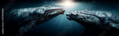Whales' Underwater Embrace:...