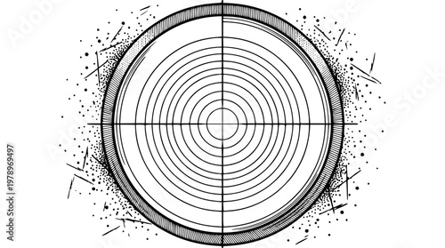 Vector graphic illustration of a rifle scope target design