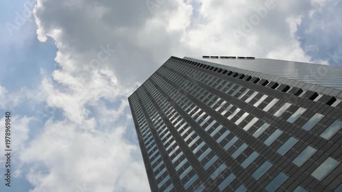 High rise building with cloudy sky