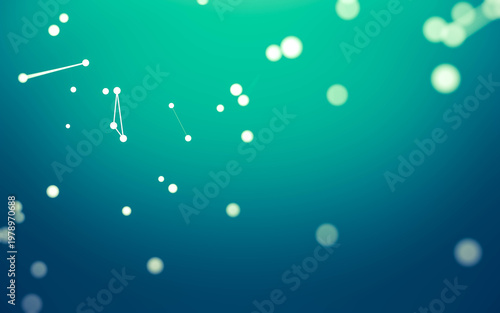 Abstract background. Molecules technology with polygonal shapes, connecting dots and lines. Connection structure. Big data visualization.