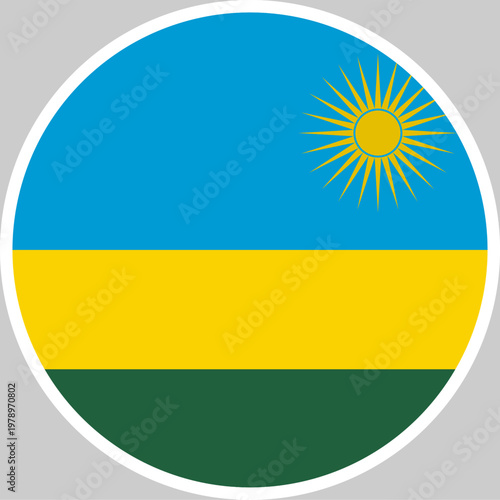 Free Download Rwanda National Flag Vector Illustration in Circle Shape, High Quality Design - GFXLoad