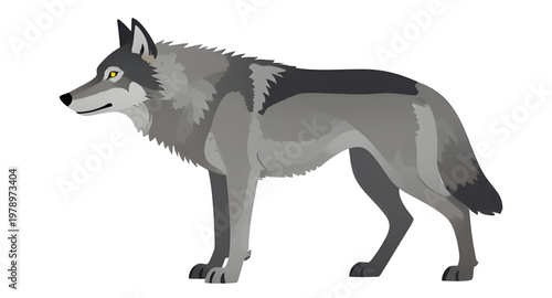 wolf, animal, gray, wildlife, predator, forest, nature, mammal, wild, canine, standing, fur, hunter, pack, outdoor, design, simple