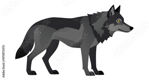 wolf, animal, gray, wildlife, predator, forest, nature, mammal, wild, canine, standing, fur, hunter, pack, outdoor, design, illustration