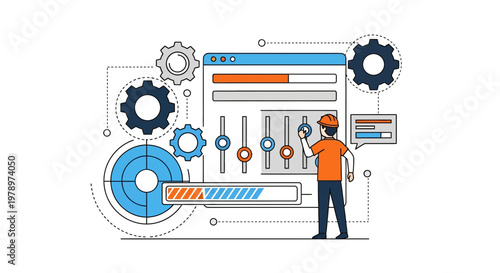 System Optimization and Web Management Concept Vector Illustration