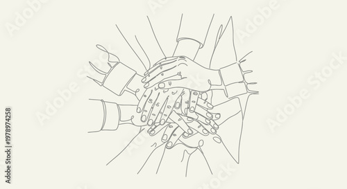 Many hands shaking together in unity.