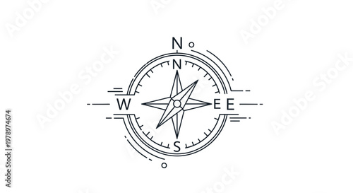 Compass Navigation Tool Direction Indicator.