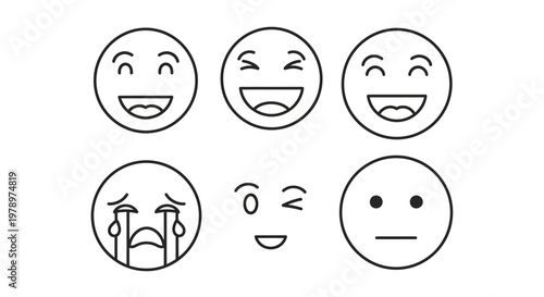 Collection of various emoticon faces.