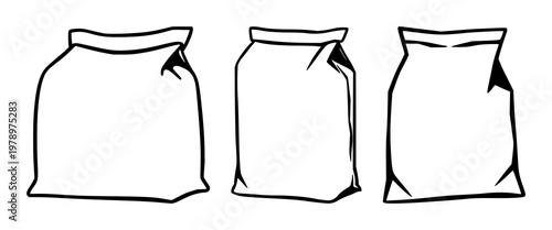 Thermal insulation delivery bag set with flat black silhouette design featuring insulated goods, shipping, packaging with scalable vector and icon graphic