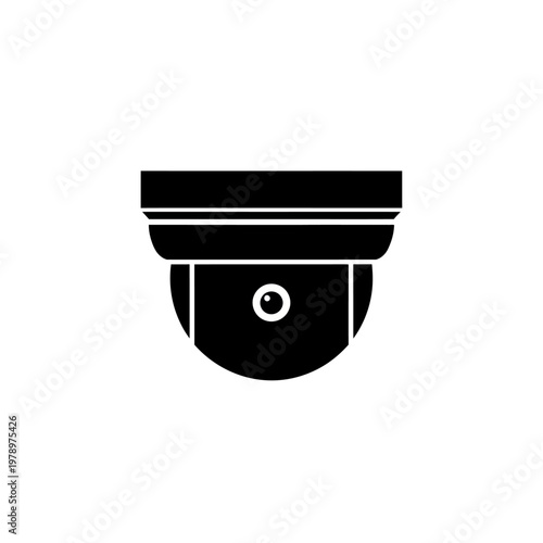 A simple black and white icon representing a dome security camera