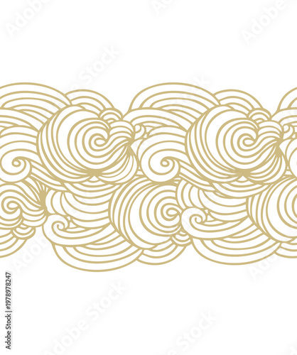 Stylized woven ornament, wave border decor