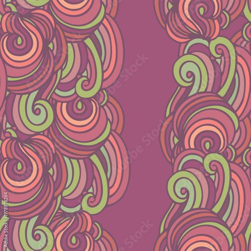 Stylized woven ornament, wave border decor