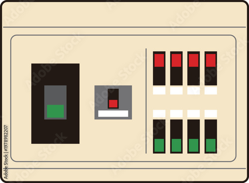 正面から見たシンプルな分電盤・ブレーカー