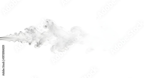 Abstract Black Smoke Flow on White Background – Elegant Ink Swirl, Fluid Vapor Waves, Minimal Artistic Smoke Texture, Monochrome Motion Design and Creative Air Flow Concept
