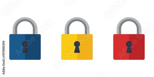 Secure Choices: Three colorful padlocks in a row, each offering a unique visual representation of safety, security, and the choices we make to protect ourselves.