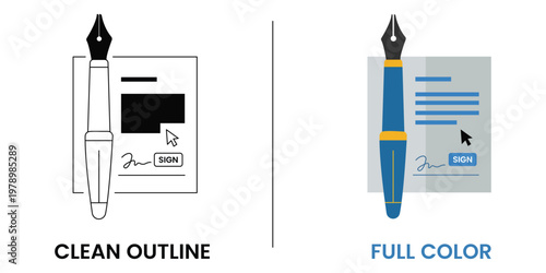 Digital Signature with Pen: A conceptual depiction of a digital signature and pen, embodying the modern shift from traditional paper documents to online formats