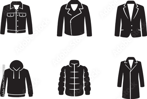 Jackets Collection Silhouette Set Denim Leather Blazer Hooded Puffer Long Coat Fashion Icons