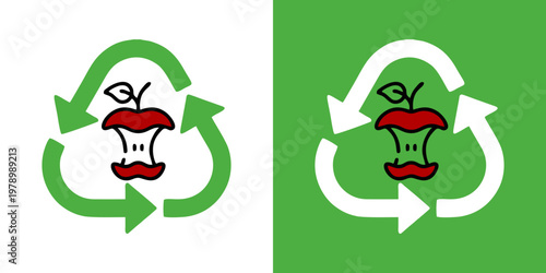 Creative recycling symbols with angry faces for environmental campaigns