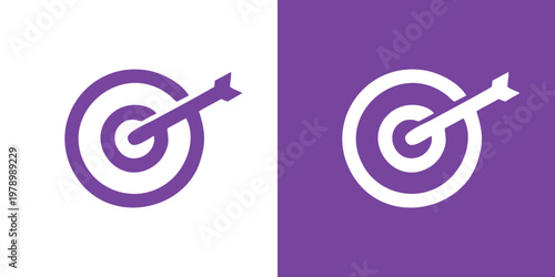 Accurate business targeting and success concept with arrow hitting bullseye