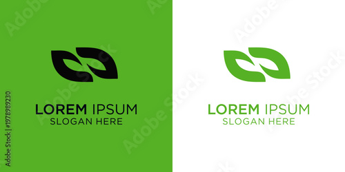 Stylized leaf logo with modern typography, ideal for business branding and marketing materials