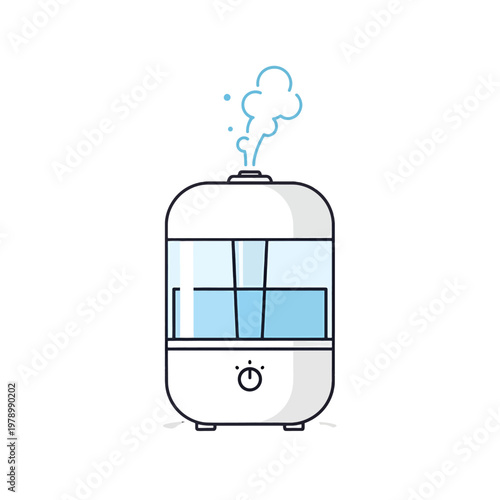 A simple vector illustration of a modern air humidifier device