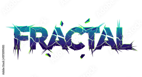 Fractal Text Effect - Abstract Digital Art with Shattered 3D Letters