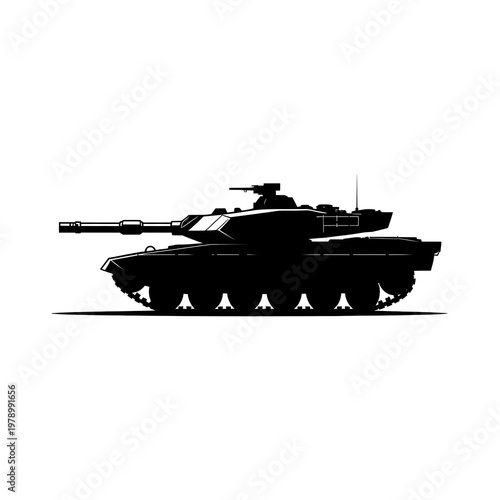 silhouette of a battle tank with little detail