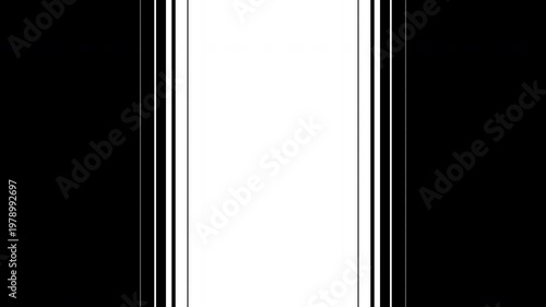 Dynamic Vertical Frame Wipe Transition Animation Black and White Background. 4K