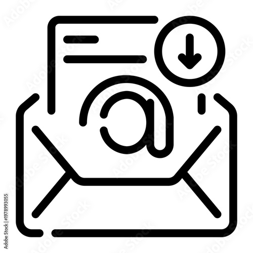 down arrow line icon