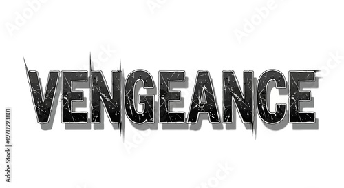 VENGEANCE word text grunge distressed effect