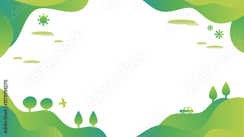 エコで爽やか！緑の背景イラスト素材