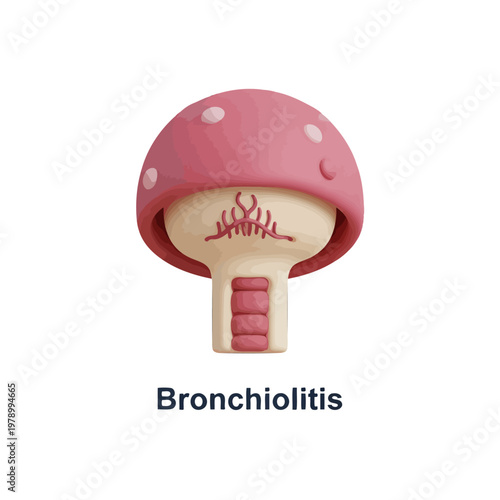 A stylized medical illustration of human respiratory anatomy for health education