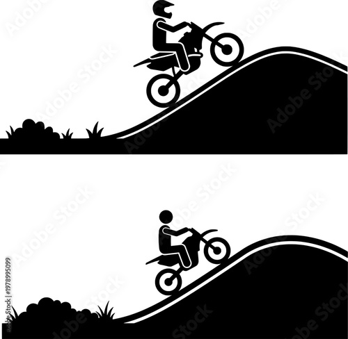 Off-Road Motorcycle Riding and Hill Climbing Icon