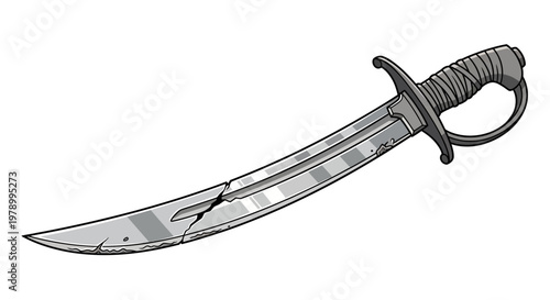 Cracked Saber Sword Blade