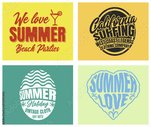 Tropical Vibrant Summer Themed Graphic Designs Collection