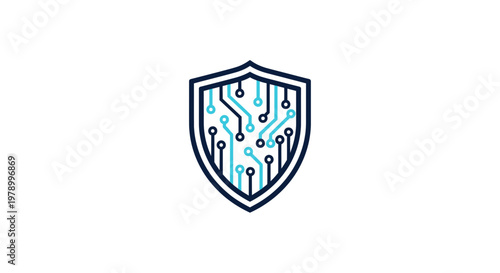 Digital Shield Security Concept with Circuit Board Lines