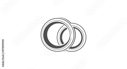 Two Interlocking Rings Symbolizing Unity, Partnership, Engagement, Marriage, Love