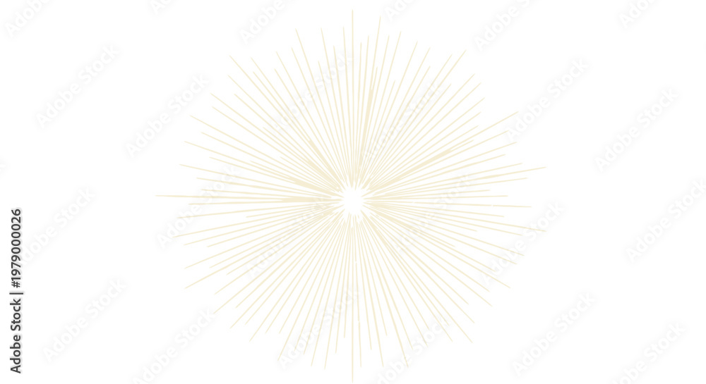 Obraz premium Elegant golden sunburst design with radiating lines for graphic decoration.