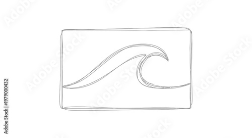Minimalist Wave Line Art, Ocean Surf, Abstract Sea Contour, Simple Water Design