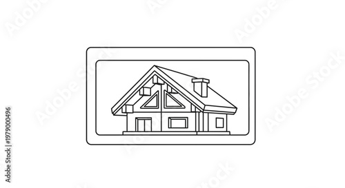 Modern House Design Blueprint, Architectural Sketch of a Contemporary Home