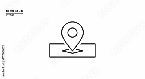 Location Pin Icon on Map, GPS Navigation, Geo Tag, Pointer, Map Marker, Search Symbol