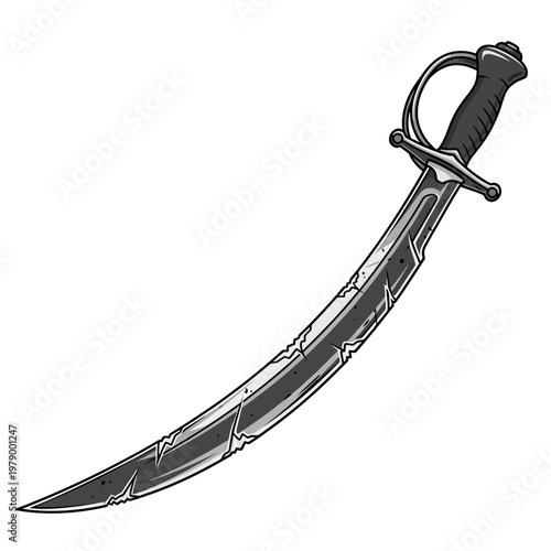 Antique Cutlass Sword Illustration