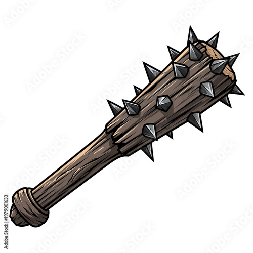Spiked Wooden Club Weapon