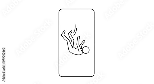 Abstract line art of a person falling, symbolizing fear, anxiety, or a crisis.