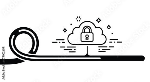 Digital data path leading to a secure cloud server concept