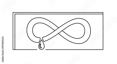 Infinity Symbol with Dripping Liquid, Endless Flow Concept