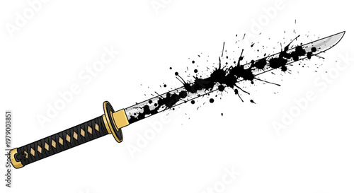 Ink Splatter Katana Blade