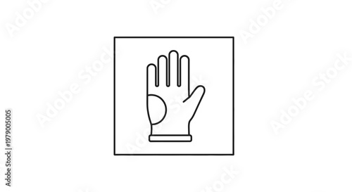 Glove icon, hand protection symbol, safety equipment, clean hands, hygiene concept
