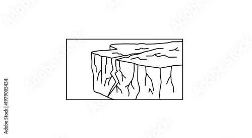 Cliff Edge Cracking and Breaking, Geological Erosion, Natural Disaster Concept